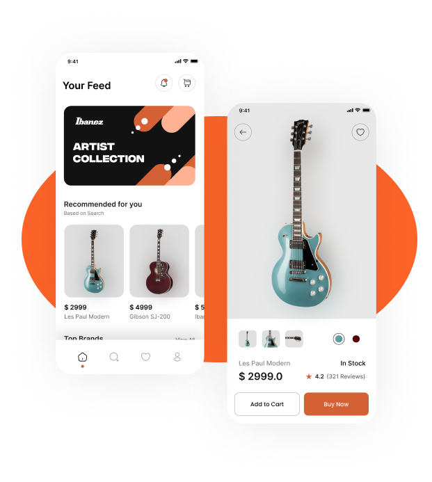 guitars on the screen